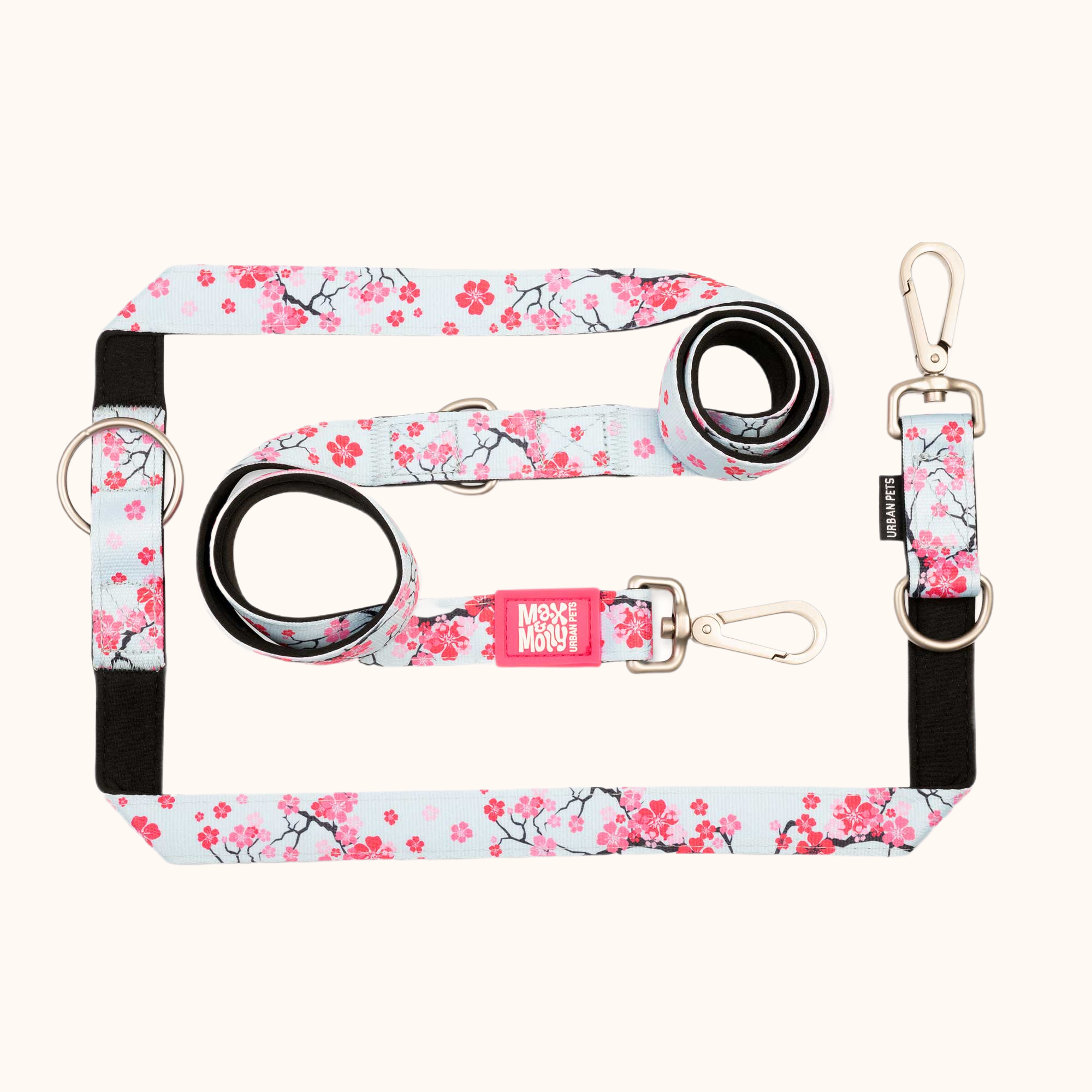 Laisse pour chien multifonctionnelle - cherry bloom