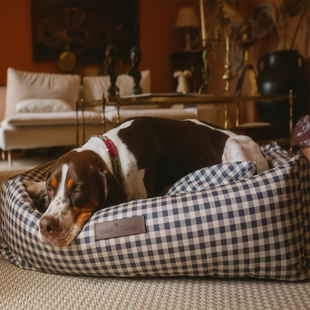 Lit pour chien imperméable - vichy bleu